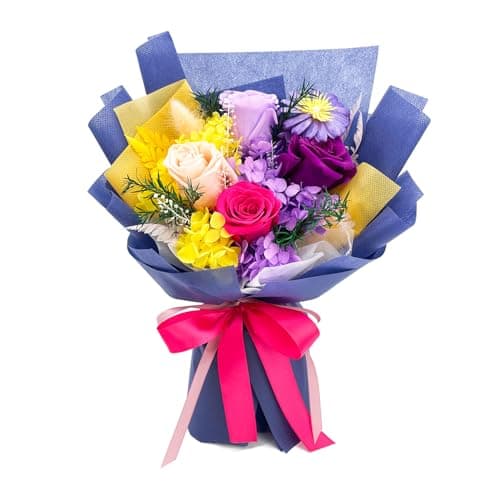 QOEAZY Flowers for Delivery, Preserved Flowers Bouquet with Gift Box, Birthdy Gifts for Women Mom Grandma — image 1