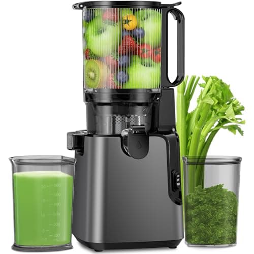 Juicer Machines with 5.8" Large Feed Chute, Cold Press Juicer for Whole Vegetables and Fruits 400W, Slow Masticating juicer Easy to Clean Juice Extractor Machine High Juice Yield