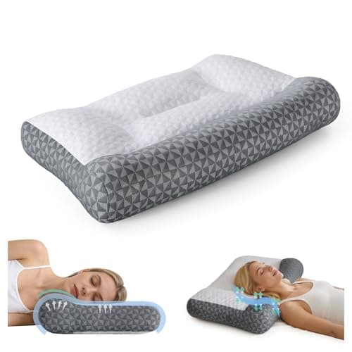 Cervical Neck Pillow for Sleeping - Ergonomic Side Sleeper Pillows for Pain Relief, Contour Cervical Pillow for Neck Support, Orthopedic Memory Foam Pillows for Side Back Stomach Sleepers (26″x15″) — image 1