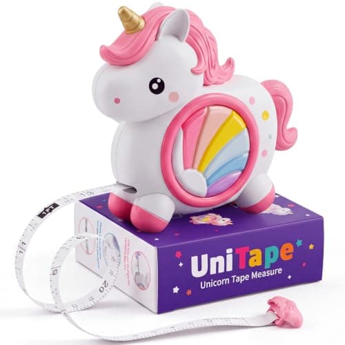 Unicorn Tape Measure Kids 8ft STEM Retractable Toy Stocking Stuffer Ages 3+ | Colorful rainbow design,easy-grip handle, smooth retraction,learn numbers & measurement,perfect ages 3-6,great Christmas gift — image 1
