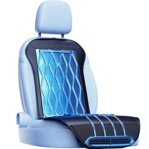 TOWTAMER 2025 Upgraded ICY Seat, Semiconductor Ventilated Cooling Car Seat Cover(Front Seat),12V-24V Cooling Car Seat Cushion with 3 Temp Modes,Universal Fit for SUV/Truck Accessories(Ice-Core Black)