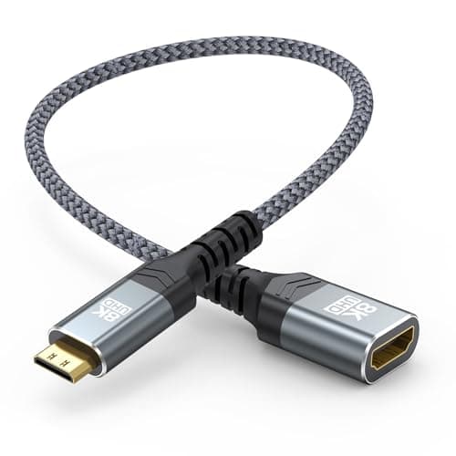 ZeniKon 8K Mini HDMI to HDMI Adapter Male to Female, Mini HDMI Adapter Support 8K@60Hz, 4K@120Hz, 48Gbps, 3D, Dynamic HDR Compatible with Portable Monitor, Tablet, Camera, Laptop, HDTV — image 1