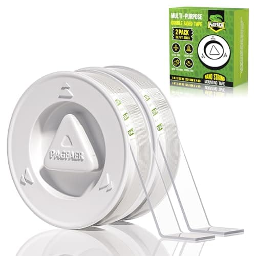 PAGFAER Double Sided Tape Heavy Duty, 2pcs Double Sided Mounting Nano Tape 13.3FT, Clear & Tough Two Sided Adhesive Tape, Removable Picture Hanging Strips for Wall, Poster, Carpet, Home Office — image 1