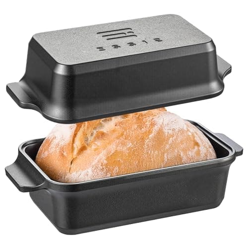 RYEDE Cast Iron Duct Oven for Sourdough Bread baking, 9×5 Loaf Pan with Lid, Bread Pans for Homemade Bread, 2 in 1 Dutch Oven Pot with Lid, Pre-Seasoned (4.5 QT) — image 1