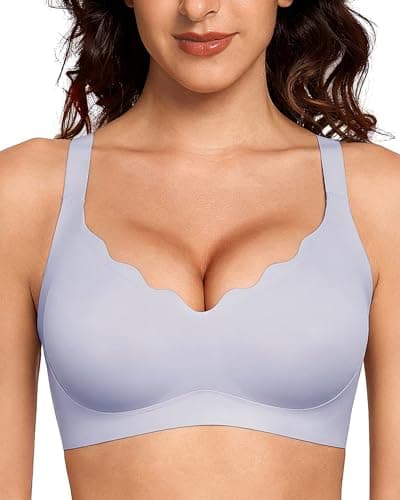 Gailife Scalloped Lift Bras Women Soft Jelly Push Up Wireless Bra Supportive V Neck No Underwire Seamless Tshirt Bralettes — image 1