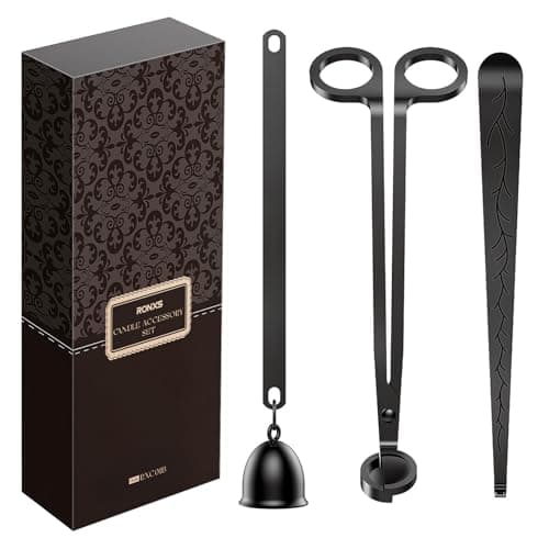 RONXS 3 in 1 Candle Accessory Set, Candle Wick Trimmer Cutter, Candle Snuffer Extinguisher, Wick Dipper with Gift Package for Candle Lover (Black) — image 1