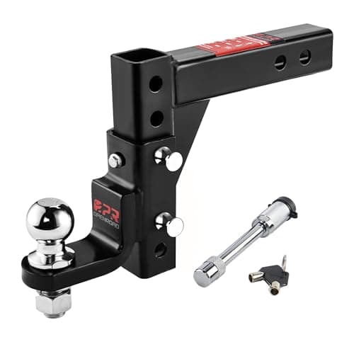 OPENROAD Adjustable Trailer Hitch Ball Mount - Fits 2-Inch Receiver, 2" Tow Balls, 7500lbs, 9-1/2" Drop/ 8-1/4" Rise, Heavy Duty Truck Hitch with Pin Lock