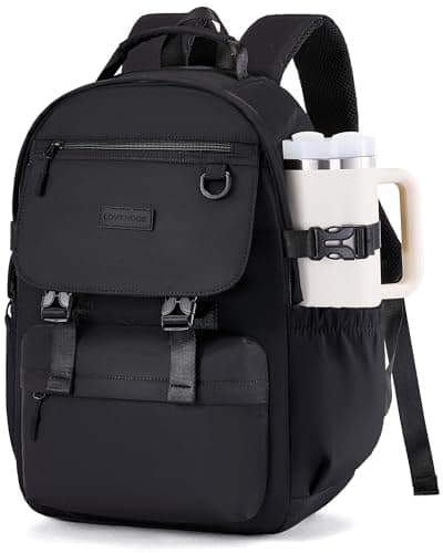 LOVEVOOK School Backpack for Girls with Large Tumbler Holder Pockets, Student Cute Bookbag 15.6 inch Laptop Daypack for Middle School Teen, Waterproof College Travel Bag for Women