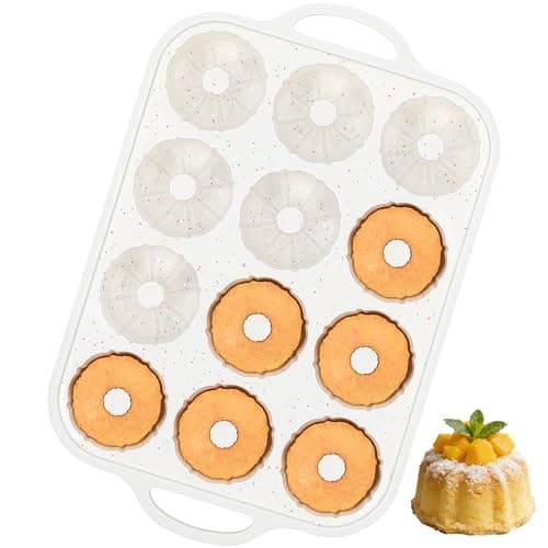 AOTASO 3 Inch Silicone Mini Fluted Tube Cake Pans with Metal Reinforced Frame, 12-Cavity Non-Stick Mini Flan Molds for Daily & Holiday Desserts (1 Pack) — image 1
