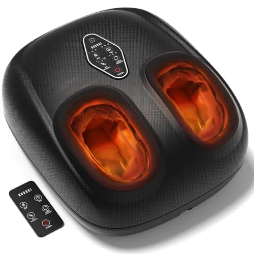 Burrki Foot Massager with Heat, 3-Zone Kneading & 3 Level Dual-Zone Heat | 360° U-Shape Air Compression, 3 Timer Options, Pain Relief for Feet, Gift for Mom Dad — image 1