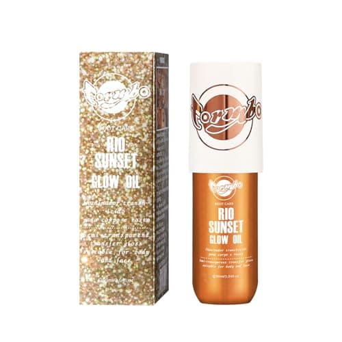 Body Glow Oil Shimmering Highlighter Liquid with Golden Glow, 90ML Non-Sticky & Lightweight Moisturizer for Face & Body, Perfect for Beach, Vacation & Summer Looks, Warm Golden Finish, 02# — image 1