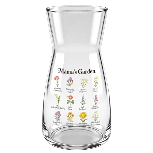 8 inch Clear Glass Flower Vases,Mom Gifts Mothers Day for Wife from Daughter Son,Birthday Gifts for Mom,Centerpiece Table Home Indoor Desk Decor — image 1