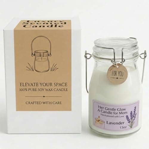SILEAGEO Lavender Scented Candle - 13oz Natural Soy Wax, 80hr Burn | Mothers Day Gifts for Mom from Daughter Son, Birthday Gifts for Women, Christmas, Anniversary, Stress Relief Aromatherapy