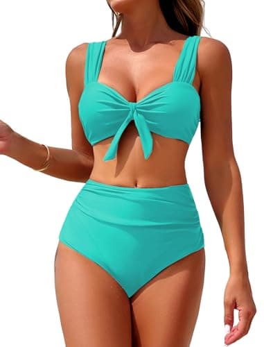 ZAFUL High Waisted Bikini Sets for Women Swim Suits 2026 Tummy Control Ruched Bikini Two Piece Bathing Suit Swimwear — image 1