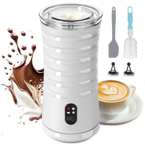 Milk Frother, 4-in-1 Milk Steamer and Frother, Auto Shut-Off Frothers, Cream — image 1