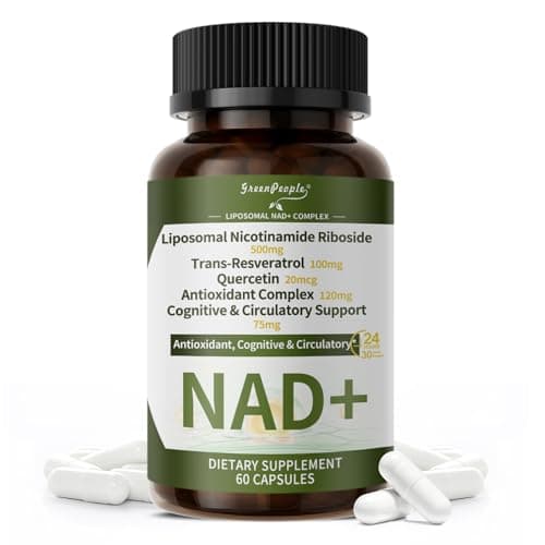 NAD+ Supplement for Women with Resveratrol , 20-in-1 NAD Plus Supplement with Liposomal Nicotinamide Riboside Boost NAD+ Levels for Cell Repair Energy, Antioxidant,Focus - 60 Vegan Capsules — image 1