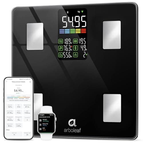 Arboleaf Smart Scale with BMI, Body Fat, Muscle Mass, 14 Composition Metrics, Large LED Display, Digital Bathroom Scale for Weight, Accurate Weighing Machine, App Sync, 500lbs, 11.8" — image 1
