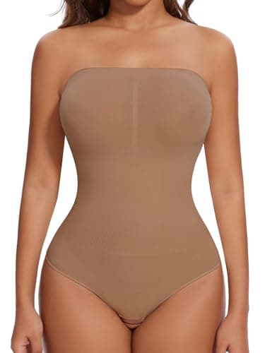 SHAPERIN Strapless Bodysuit with Bras Tummy Control Shapewear Shaper Tube Tops Body Suit One Piece Leotard — image 1