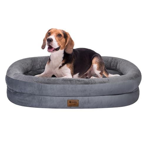 WOZOKE Orthopedic Dog Bed for Medium Dogs, Waterproof Dog Bed with Removable Bolsters, Egg Crate Foam Pet Couch for Medium Size Dog with Machine Washable Cover & Non-Slip Bottom, Dark Grey — image 1