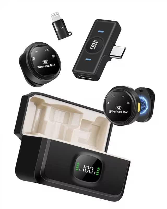 HOMEPAC Mini Microphone for iPhone,Wireless Microphone with AI Noise Cancellation, Plug & Play, Up to 24-Hour Total Use with Charging Case, Ideal for TikTok, YouTube, Vlogging & Live Streaming — image 1