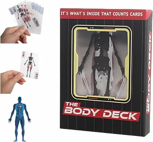 The Body Deck Playing Cards, 3D Transparent Human Anatomy Design, Educational Card Game, Waterproof Cards with Skeleton Illustrations — image 1