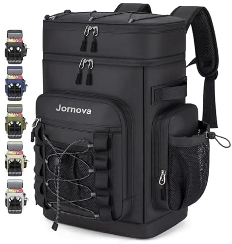 Jornova Insulated Cooler Backpack, 40L Leakproof Backpack with Double Compartments for Men & Women, Large Lunch Cooler for Camping, Beach, Travel, Picnic, Up to 48 Cans