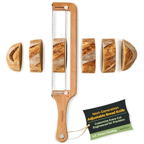 keechee Bread Pilot Adjustable Bread Knife – Upgraded Bread Slicer for Homemade & Sourdough Loaves, Serrated Stainless Blade with Precision Thickness Guide, Gift for Artisan Bakers — image 1