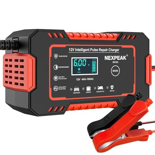 Car Battery Charger 12V Smart Automotive Battery Trickle Charger Maintainer | 7-Stage Safety Charging for Lead-acid batteries, Quick Charge, Large Screen, Multi-Protection, Pulse Repair Extend Cycle Life — image 1