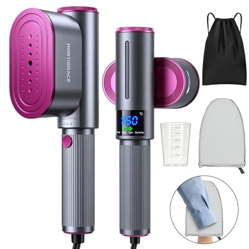 Travel Steamer for Clothes, 2-in-1 Steam Iron & Garment Steamer with Fast Heat-Up, 1200W Portable Handheld Clothes Steamer, Large Ceramic Heat Panel Quick Wrinkle Removal for Home/Travel/Hotel