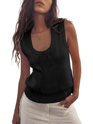 Saodimallsu Women's Ribbed Knit Sweater Vest — image 1
