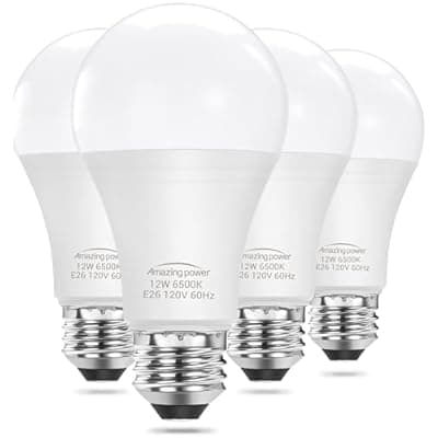 Amazing power 100W Equivalent E26 LED Bulbs, Daylight White Non-Dimmable Medium Screw Base Light Bulbs 6500K, 4-Pack