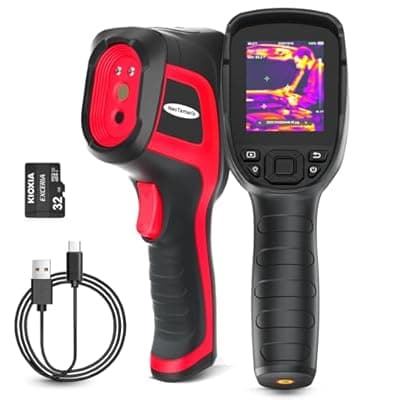 Handheld Thermal Imaging Camera with 2MP Visual Camera, 512x384 Super Resolution, NeoTamarix Thermal Camera 256x192 IR Resolution with 32GB SD Card, Video Recording & PC 2D/3D Analysis Supported