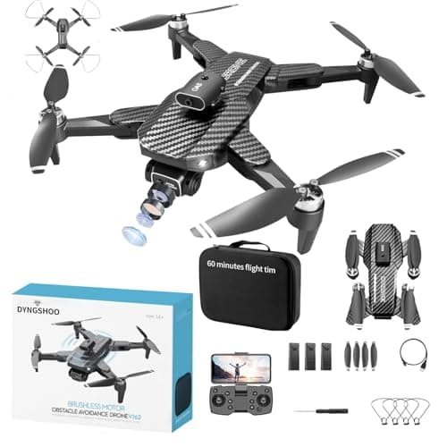 4K UHD GPS Drone (Equipped with dual cameras), Foldable Drone, small-scale Drone Control Quadcopter With Height Setting Function, Six-pass Gyroscope, Gesture Photo, Video Recording, Headless Mode, Emergency Stop, Trajectory Gravity Sensing, and Auto-photography for Adults and Teenager (60 minutes flight time- black) — image 1