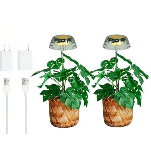 yadoker Small Table Plant Grow Light, LED Growing Touch Lamp with Full Spectrum for Indoor Plants, Height Adjustable, Automatic Timer, 5V Low Safe Voltage, Ideal for Compact Spaces(2 Pack) — image 1