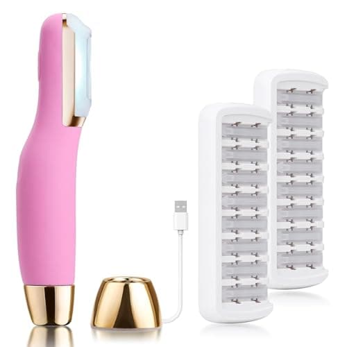 CEVEK Sonic Dermaplaning Tool - Electric Facial Hair Remover for Women & Eyebrow Trimmer, Exfoliating Face Razor with 16 Replacement Blades (6 Months Supply) for Peach Fuzz & Dead Skin (Pink) — image 1