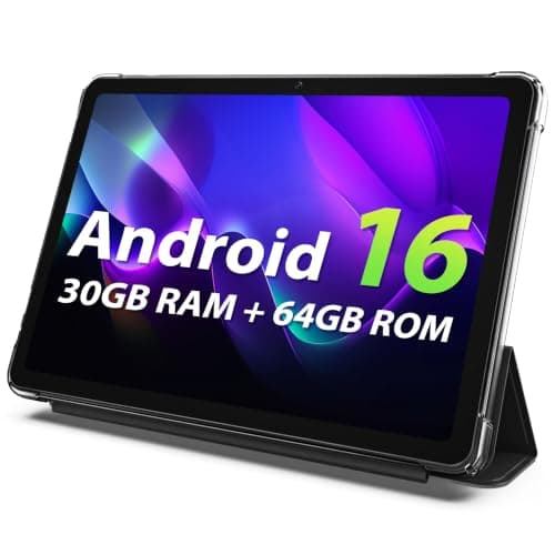 Cloudangle Tablet 10 inch, Android 16 Tablet, 30GB RAM + 64GB ROM, Black | 2.2GHz Octa-Core, 1TB Expandable, HD Touchscreen, GPS, 6000mAh, Gemini AI, WiFi 6, BT 5.2, Widevine L1, GMS, Dual Camera — image 1