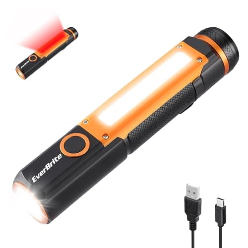 EverBrite Rechargeable LED Emergency Flashlight, 500 Lumens Pocket Flashlight, USB-C Cable, 7 Modes Handheld Flashlights with COB Sidelight, Magnetic Base, Pocket Clip, Light for Camping, Emergency — image 1