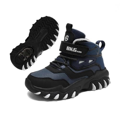 Kids Snow Shoes with Foldable Crampons Anti-Slip Insulated, Adjustable Hook & Loop Waterproof Winter Ankle Boots for Boys Girls Youth Children — image 1