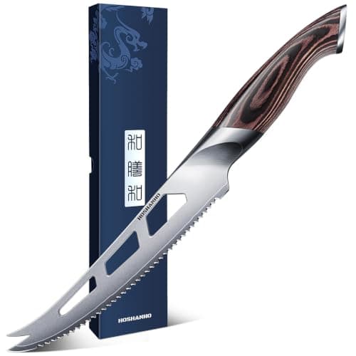 HOSHANHO Cheese Knife 5 In, Professional Japanese Kitchen Knife for Cheesee | Multipurpose Japanese High Carbon Steel Kitchen Knife with Ergonomic Pakkawood Handle for Cutting Cheesee & Tomato — image 1