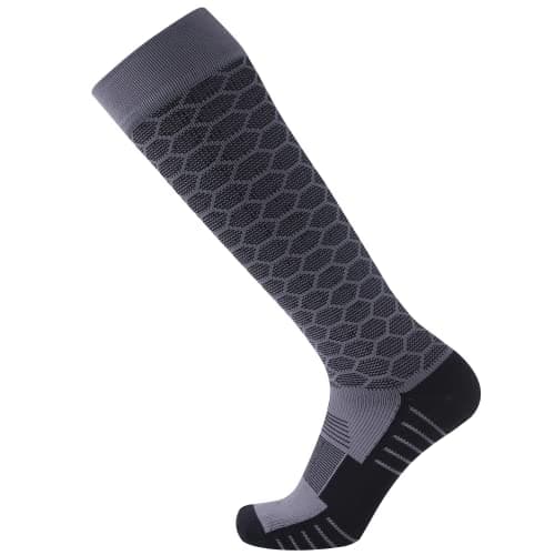 SuMade Waterproof Knee High Socks for Men, Wading Socks Over the Calf Mountain Climbing Sock for Summer Cushioned Cycling Hiking Running Fishing Sock 1 Pair (Gray, Medium)