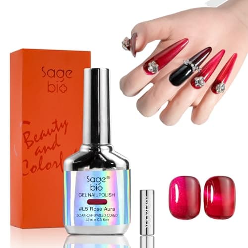 SAGEBIO Cat Eye Gel Nail Polish, 15ml Magnetic Gel, High-Gloss 3D Effect with Magnet Stick, Long-Lasting, Easy Application for DIY Manicures, 03 — image 1