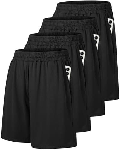 Barjneel 4 Pack Gym Mens Shorts - Basketball Athletic Shorts with Pockets Fitness Clothing Black Workout Quick Dry Shorts — image 1