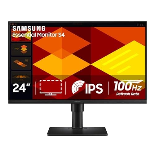 Samsung 24” (S40GD) Borderless Business Monitor with IPS Panel, 100Hz Refresh Rate, Eye Saver Mode, Ergonomic Design, Game Picture Mode, LS24D402GANXGO, 3 Yr Warranty