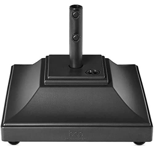 Best Choice Products Fillable Mobile Umbrella Base, Heavy Duty Base, Square Tiered Market Stand for Patio, Deck, Outdoor w/ 4 Wheels, 2 Locks, 2 Knobs, 120lb Capacity - Black — image 1