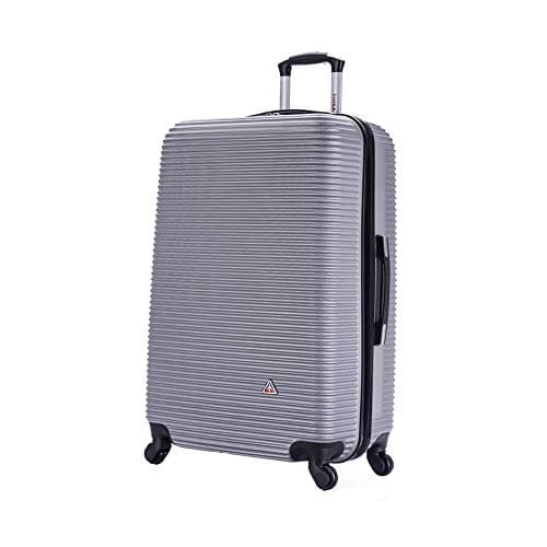 InUSA ROYAL Hardside Spinner Luggage with Ergonomic Handles | Spacious Travel Suitcase with Four Spinner Wheels and Studs | 28 Inch Large Spinner Luggage | Silver