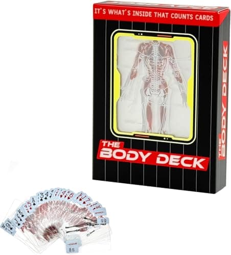 The Body Deck Transparent Playing Cards, 3D Human Anatomy Design, 54 Educational Skeleton Cards, Waterproof — image 1