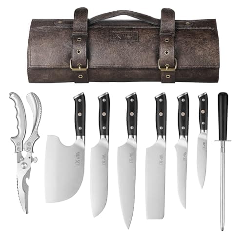 XCHIEF PRO Chef Knife Set, Meat Boning Carving Cleaver Butcher Knife, High Carbon Steel Japan Nakiri Santoku Knife Set with Accessories for Kitchen, BBQ Camping Knives Set with Bag — image 1