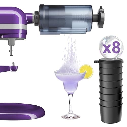 Jooke Shaved Ice Attachment for Kitchenaid Stand Mixer,Ice Crushers for Home Use,Homemade Shaved Ice Maker,Snow Cone Machine for Kitchenaid Ice Shaver with 8 Reusable Ice Cube Mold,Instruction Manual