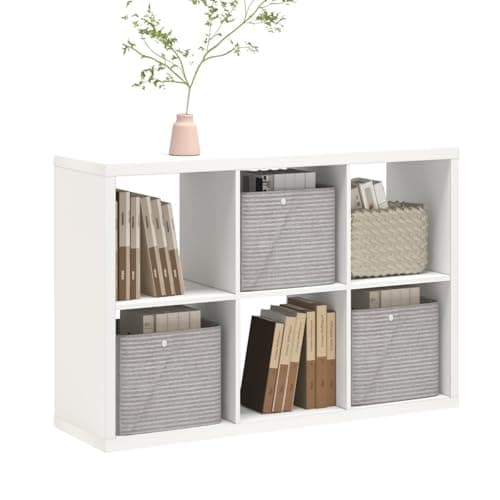 CTESNE【2026 Wooden Thick Frame 6 Cube Storage Organizer Shelf with Anti-Tipping Kits + Reversible Open Back Bookcase, Horizontal and Vertical Dual-use(White,11inch) — image 1