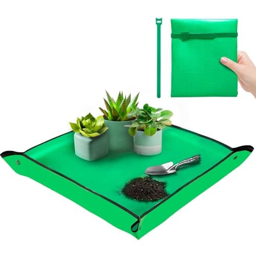 vuicci Plant Repotting Mat 26.8" X 26.8",Square Succulent Gardening Mat Waterproof Transplanting Mat Thickened Foldable Soil Change Mat and Potting Soil Mess Control Tidy Tray Repotting Mat — image 1